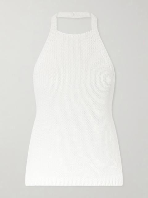 RÓHE Knitted Cotton Halterneck Top