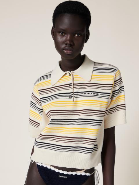 Miu Miu Cotton knit polo shirt