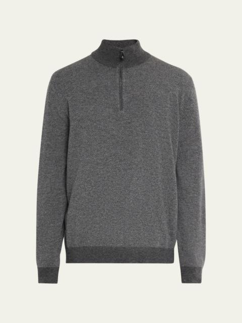 Loro Piana Men's Roadster Cashmere Quarter-Zip Sweater