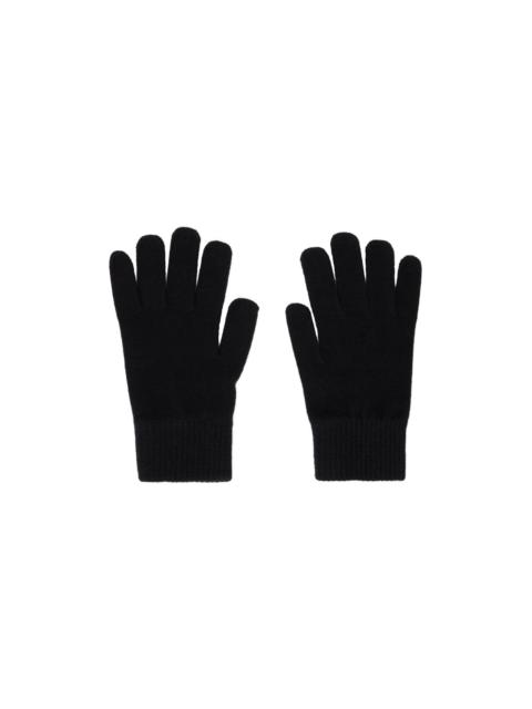 Yves Salomon Black Embroidered Gloves