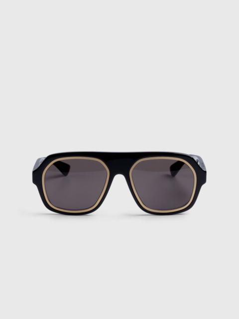 Bottega Veneta Bottega Veneta – Rim Aviator Sunglasses Black