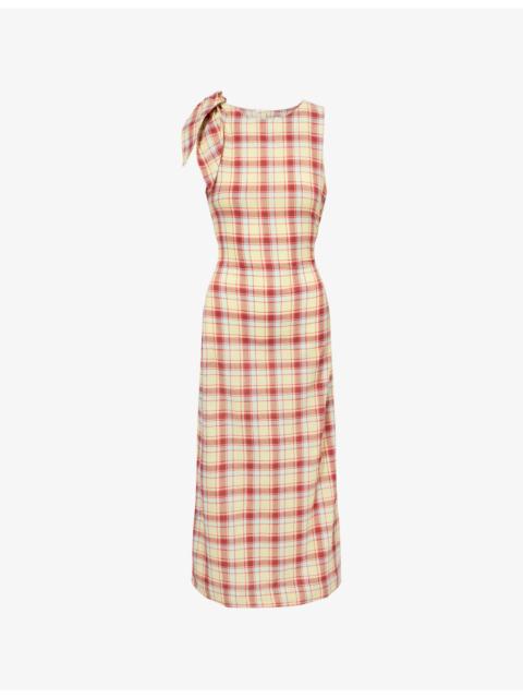 DAMSON MADDER. Estelle Checked Cotton Midi Dress