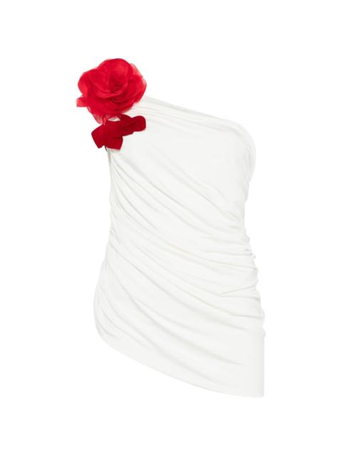 MAGDA BUTRYM draped floral-appliqué top