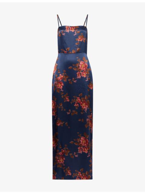 Reformation Frankie Floral Silk Midi Dress