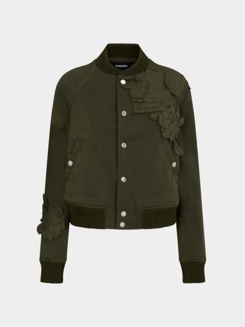 DSQUARED2 BLOSSOM PATCH VARSITY BOMBER