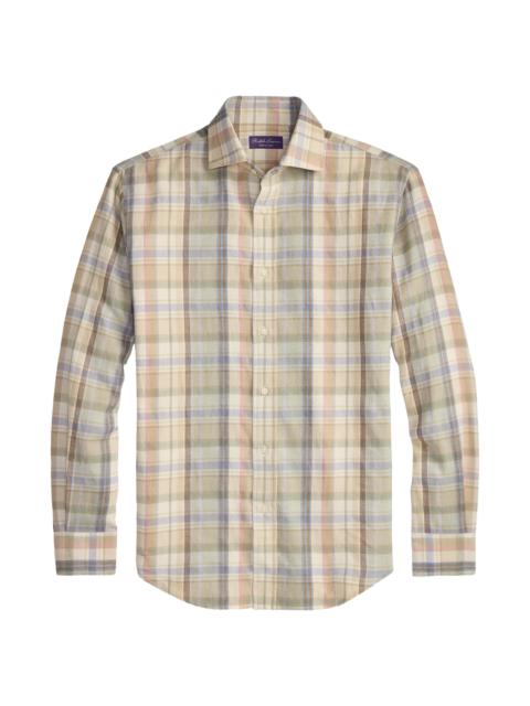 Ralph Lauren Men's Plaid Hemp-Cotton Shirt - Cream Multi