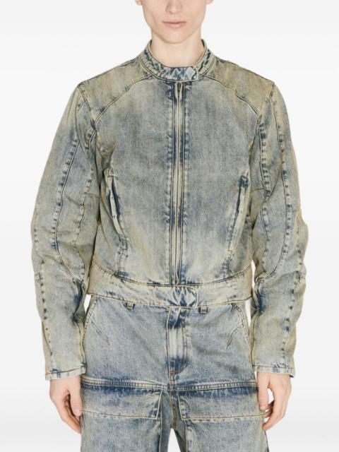 entire studios acid-wash panelled denim jacket