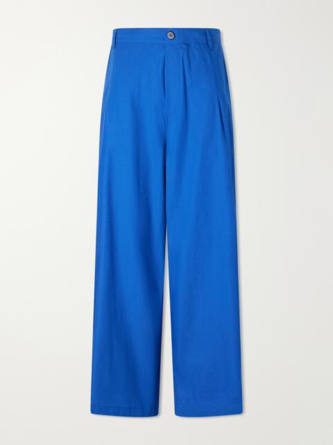 JAMIE HALLER Lotus Cotton-poplin Wide-leg Pants