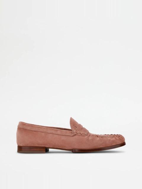 LOAFERS IN SUEDE - PINK