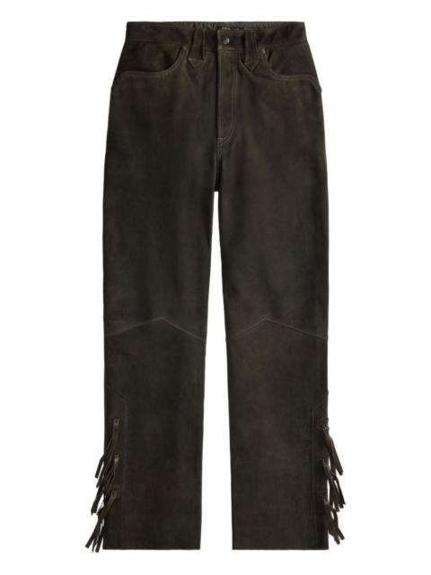 RRL by Ralph Lauren fringed leather trousers