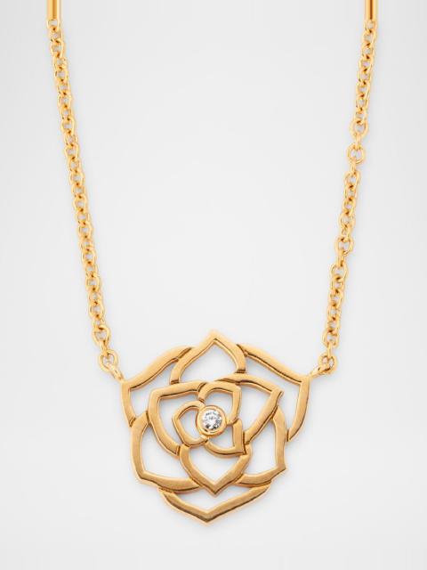 Piaget 18K Red Gold Rose Necklace with Diamond