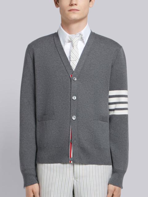 Thom Browne Medium Greymilano Stitch Cotton 4-bar V-neck Cardigan