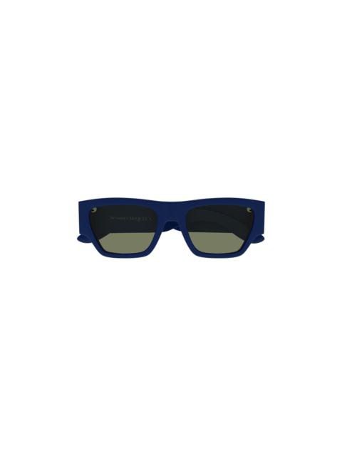 Alexander McQueen Alexander McQueen Big Square Wide Frame Sunglasses 'Blue'