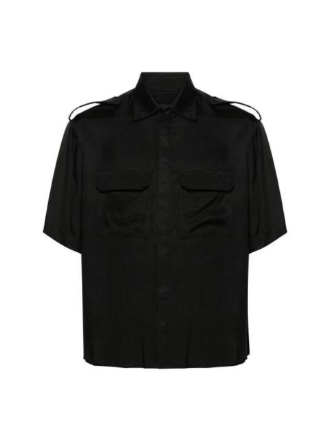 Neil Barrett Black epaulettes short-sleeve shirt