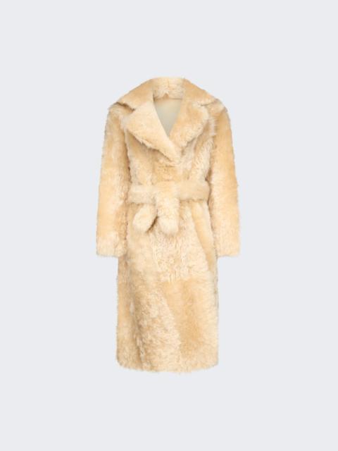 LUDOVIC DE SAINT SERNIN Shearling Coat Beige