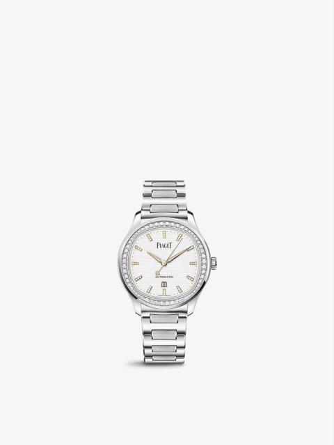 G0A46019 Piaget Polo Date stainless-steel 0.97ct and 0.08ct brilliant-cut diamond automatic watch