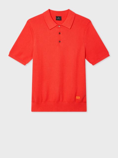 Paul Smith Coral Textured Cotton Knitted Polo Shirt