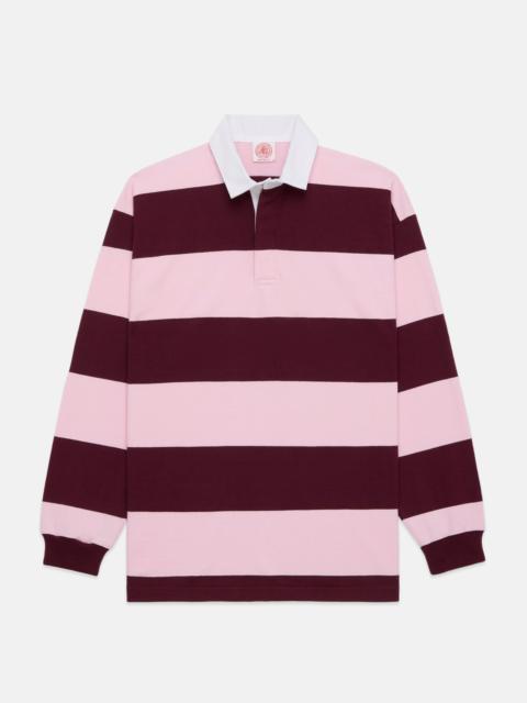 J. PRESS MADE-IN-USA PINK GUARD STRIPE COTTON RUGBY