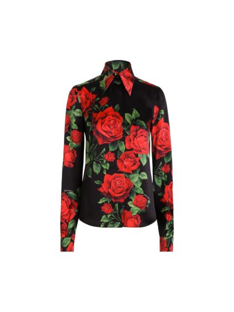 Dolce & Gabbana Rose print silk shirt