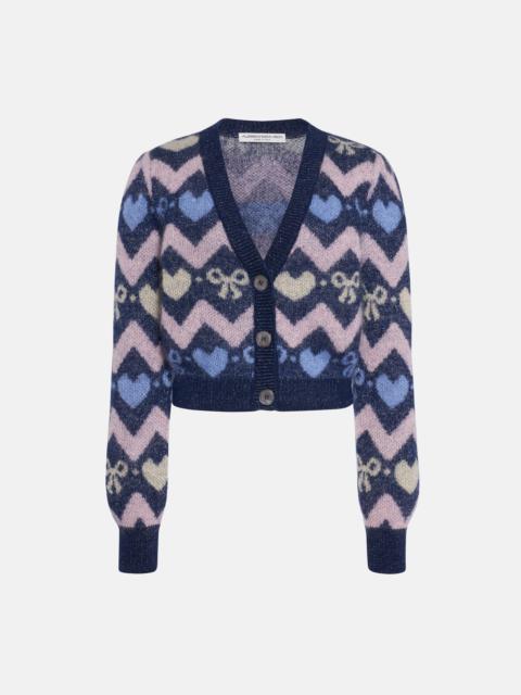 Alessandra Rich KNITTED MOHAIR CARDIGAN WITH LUREX