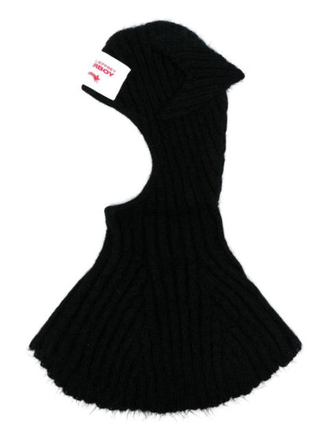 CHARLES JEFFREY LOVERBOY Ears logo-patch knitted baclava