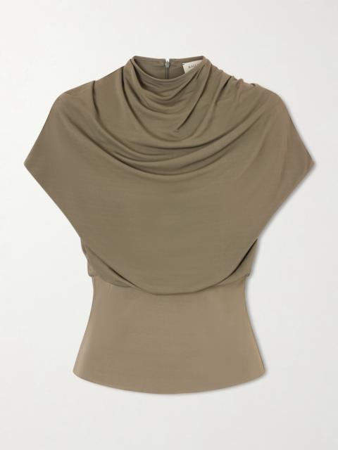 KALLMEYER Jocelyn Gathered Draped Jersey Top