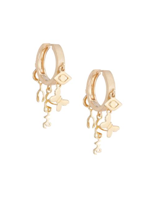 SYDNEY EVAN Women's 14K Yellow Gold Huggie Hoop Charm Earrings