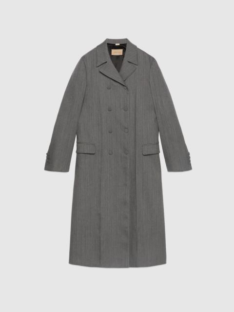GUCCI Pinstripe wool coat with Horsebit