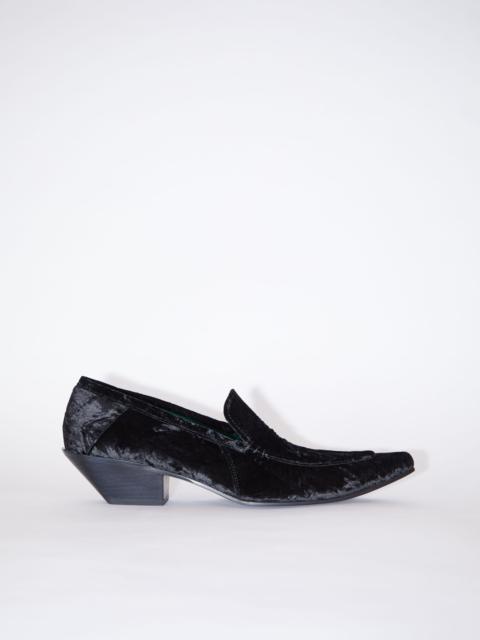 Acne Studios Crushed velvet leather loafer - Black
