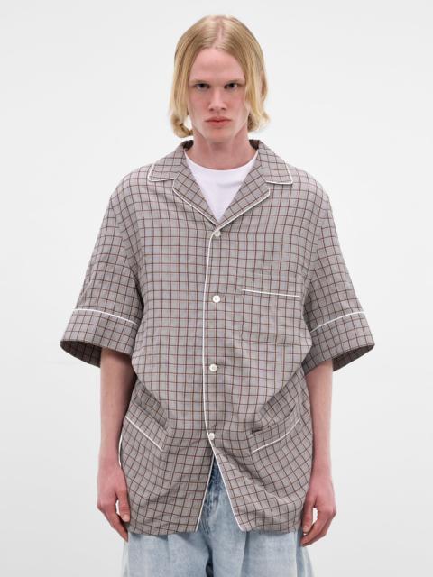 HED MAYNER Gray Plaid Oversized Pajama Shirt