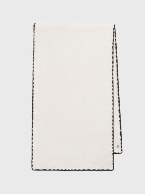 Totême Embroidered wool cashmere scarf snow