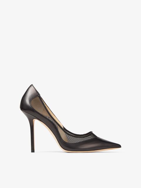 Love 100
Black Nappa and Mesh Pointed-Toe Pumps