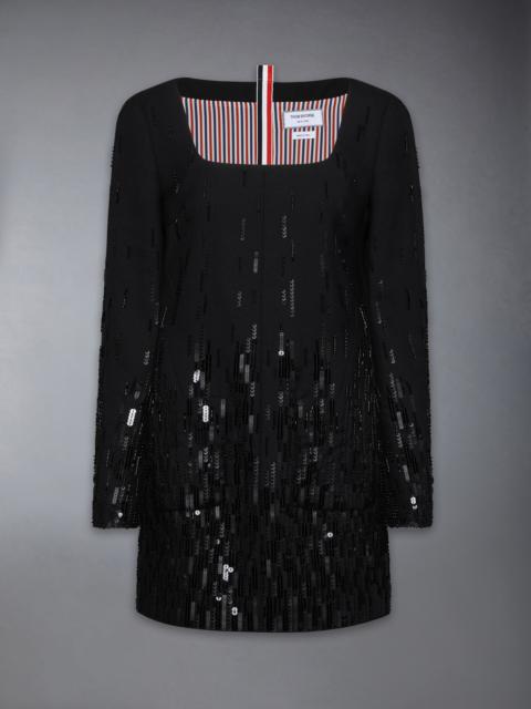 Thom Browne DEGRADE EMBROIDERED MINI SACK DRESS