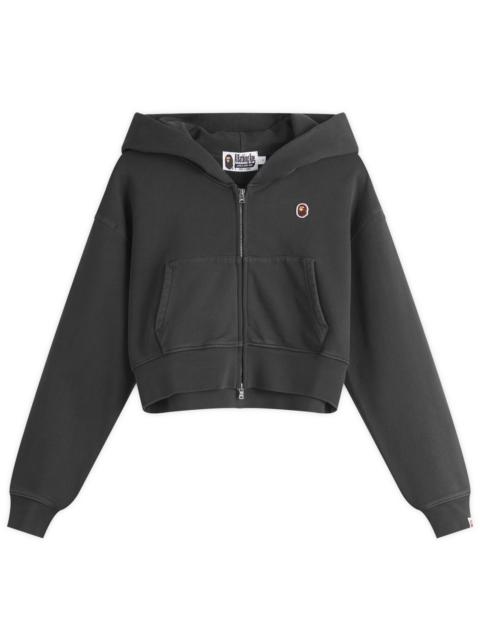A BATHING APE® A Bathing Ape Pigment Dyed One Point Crop Zip Hoodie