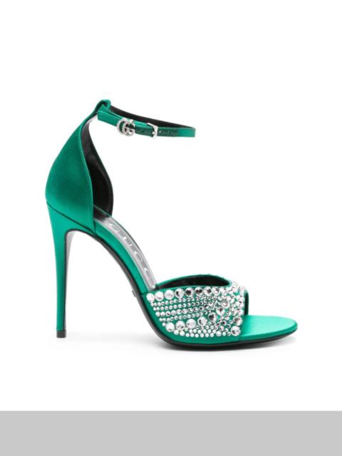 GUCCI Gucci Double G Crystals High Heel Sandals