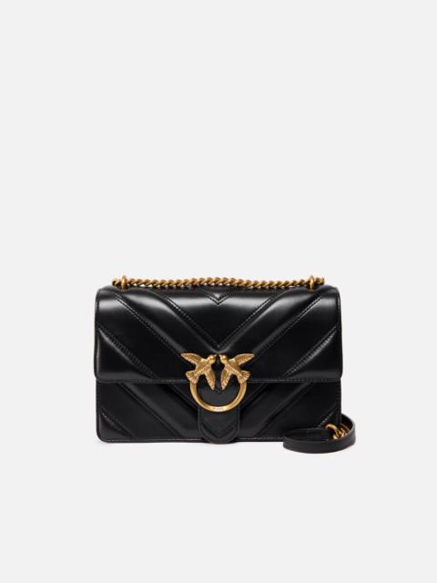 PINKO MEDIUM LOVE BAG ONE LIGHT CHEVRON NAPPA LEATHER CROSSBODY BAG