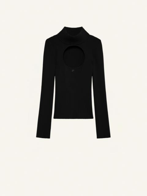 courrèges SWEATER CIRCLE MOCKNECK RIB KNIT