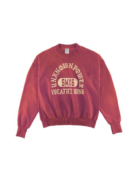 SAINT M×××××× Saint Mxxxxxx Unknown PWR Crewneck Sweatshirt Red