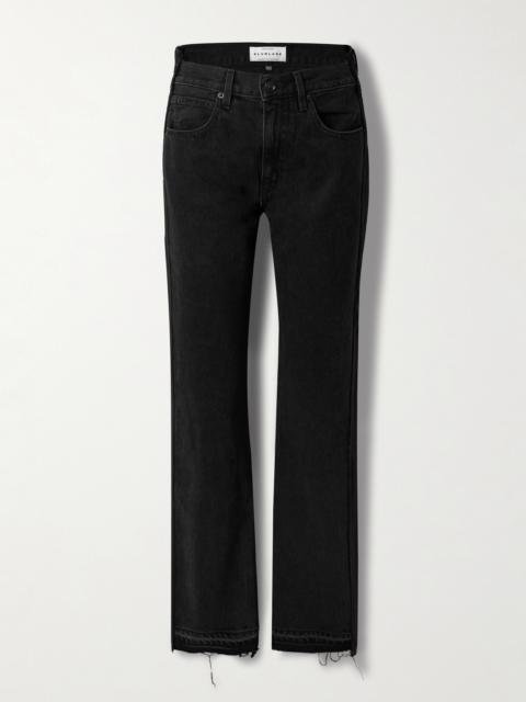 SLVRLAKE London Frayed Paneled High-rise Straight-leg Organic Jeans