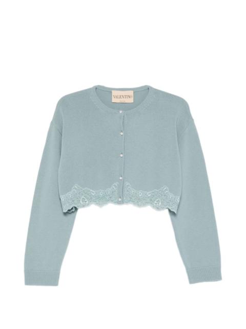 Valentino lace-trim cropped cardigan