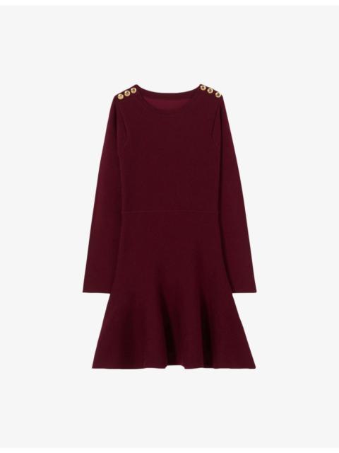 Claudie Pierlot Skater Round-Neck Knitted Mini Dress