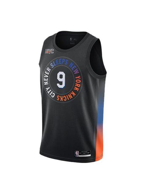 Nike Nike Sports Breathable Basketball Jersey SW Fan Edition New York Knicks 9 Black CN1749-013