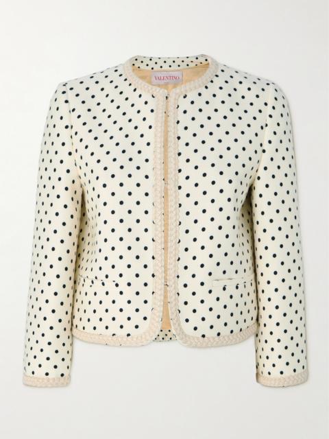 Valentino Embroidered Polka-dot Woven Jacket