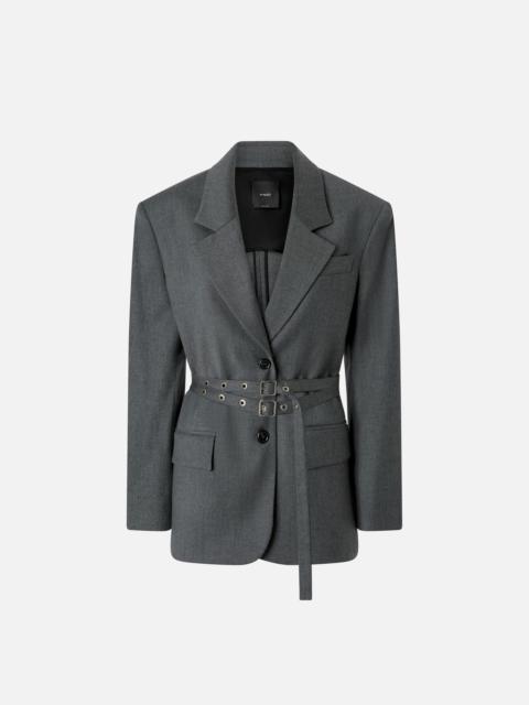 PINKO OVERSIZED FLANNEL BLAZER WITH THIN BELT