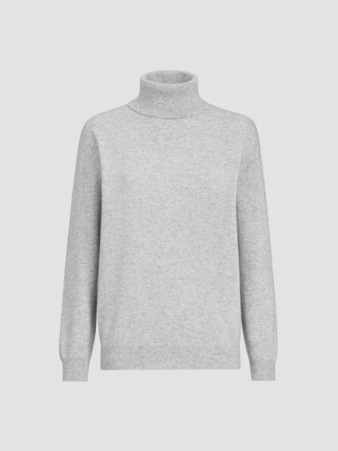 Brunello Cucinelli Women's Cashmere Turtleneck Sweater with Monili - Pebble