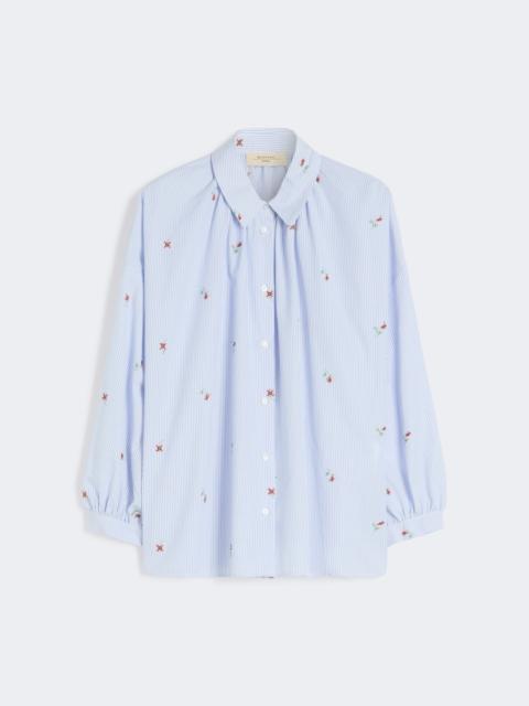 WEEKEND Max Mara Poplin shirt with embroidery - LIGHT BLUE