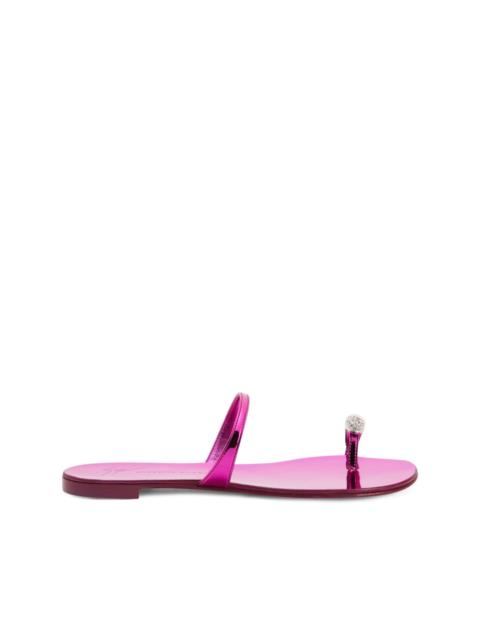 Giuseppe Zanotti Ring crystal-embellished flip-flops