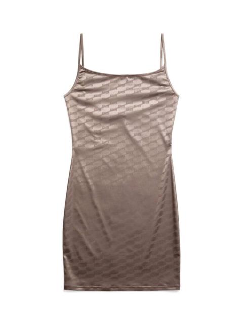 BALENCIAGA Women's Bb Monogram Slip Dress in Dark Beige