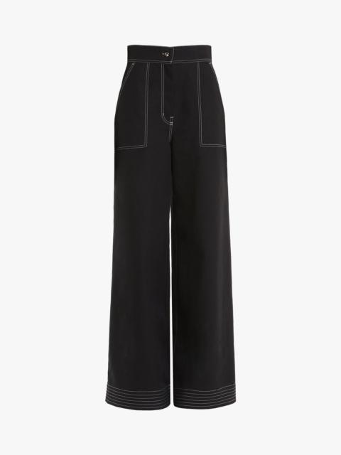 Max Mara OBOLI Cotton and linen wide trousers