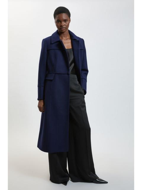 KAREN MILLEN Wool Tipped Button Maxi Coat